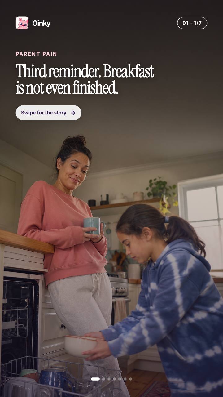 Oinky slideshow cover about repeated chore reminders